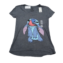 Disney Shirt Women XS Charcoal Stitch Graphic Print Design Short Sleeve Tee New - $18.69