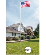 20/25ft Flag Pole Aluminum Flagpole Kit 3&#39; x 5&#39; American Flag Can Fly 2 ... - $1,107.60 MXN+