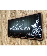 Personalized key holder / Rustic Key holder for wall / Wood key holder /... - £39.87 GBP