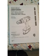 Craftsman *Owners Manual* Single Speed/Reversible 3/8 in. Drill Driver - £7.00 GBP