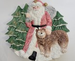 FITZ &amp; FLOYD 1991 Omnibus -  Vintage Santa  and Bear Serving Plate Holid... - £11.59 GBP