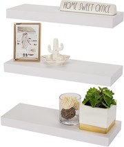 Sorbus Floating Shelf Set — Rustic Wood Hanging Rectangle Wall Shelves — Perfect - £35.30 GBP