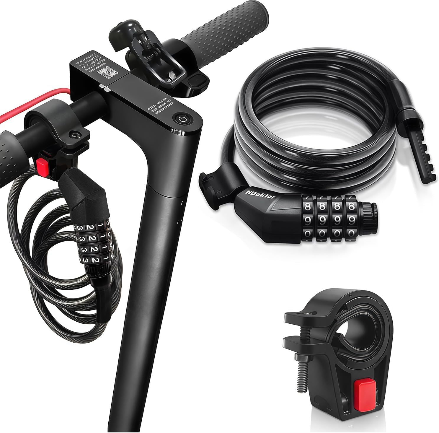 The Ideal 4-Foot 4-Digit Reversible Combo Cable Lock Is The Ndakter Bike... - $31.95