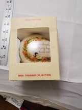 Vintage Christmas Grandmother Hallmark 1979 Satin Glass Ornament Ball - £6.60 GBP