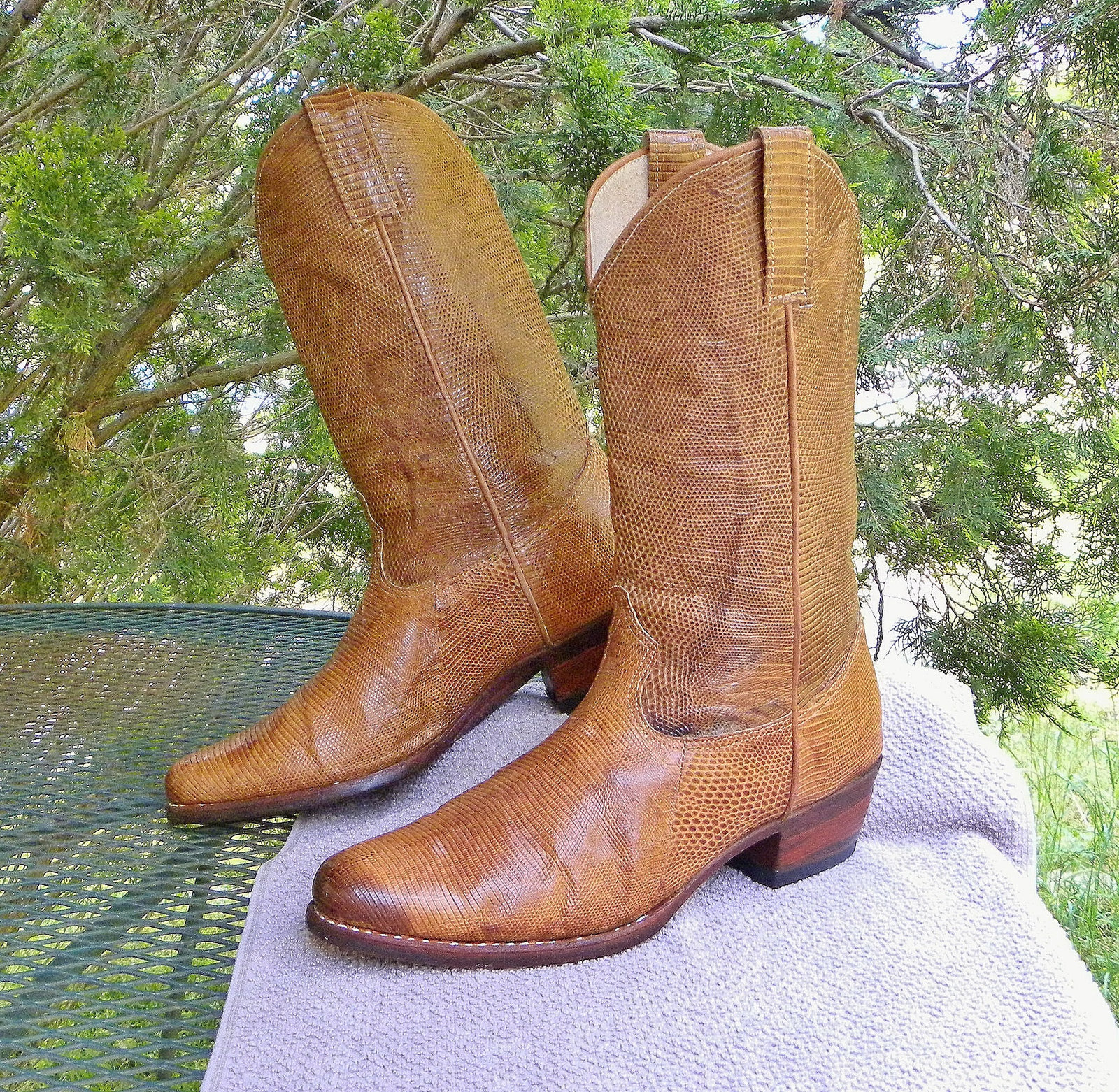 Vintage CUSTOM Exotic FULL Lizard Skin Western Boots 12&quot; handmade Womens... - $175.00