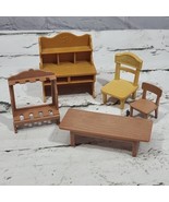 Calico Critters Sylvanian Families Dollhouse Lot Furniture Table Chairs ... - £14.80 GBP