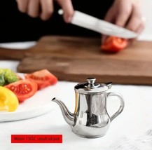 New Mini 13 Oz Stainless Steel Oil Pot With Strainer Nib - £6.84 GBP