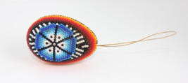 Huichol Indian Beaded Egg Ornament Handmade Mexican Folk Art - $12.87