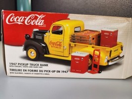 1999 New Coca Cola 1947 Pickup Truck Bank with coolers crates and handcart - £31.19 GBP