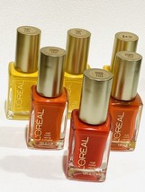 6 L&#39;oreal Nail Polish 101 Banana Pop 102 Energetic Tangerine 103 Punchy Lychee - £17.50 GBP