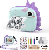 Himont Kids Instant Print Digital Camera, Selfie Video Camera With Color Pens, - £47.75 GBP