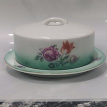 Baranivka Porcelain Factory Hand Painted Butter Cheese Dish Covered 1945... - $46.39