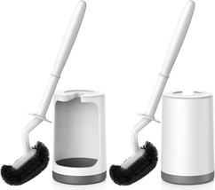 Toilet Bowl Brush Holder Set Curved Design Toilet Cleaner with Holder for Deep C - £31.64 GBP