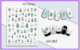 Nail Art 3D Decal Stickers Red Green Plants Cactus Flowers CA035 - £2.70 GBP