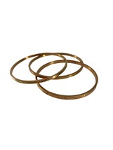 Lot of 3 Copper Colored Bangle Bracelets Stackable Circle Details Unbranded - £9.51 GBP