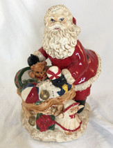 Christmas SANTA FIGURE with bag of toys Ceramic 8.5&quot; - £15.81 GBP