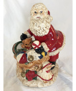 Christmas SANTA FIGURE with bag of toys Ceramic 8.5&quot; - £15.79 GBP