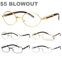$5 SA106 Retro Wood Buffs Vintage Style 90s Gangster Metal Frame Eye Gla... - $112.88 MXN