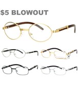 $5 SA106 Retro Wood Buffs Vintage Style 90s Gangster Metal Frame Eye Glasses - $5.93