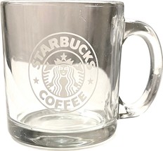 Starbucks Clear Glass Made in USA Mermaid Logo Coffee Cup Mug 12 oz - £11.98 GBP