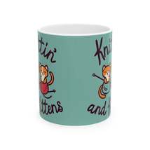 Knittin with Kittens: Cozy Cat and Stitch Blend - Ceramic Mug 11oz - $11.67