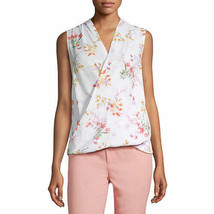 Liz Claiborne Women&#39;s Sleeveless Wrap Blouse X-LARGE Sunlight Floral New - £18.84 GBP