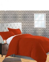 Yves Delorme Triomphe Coral King Duvet Euro Sham Set 3PC Orange Solid Cotton NEW - £239.25 GBP