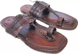 Mens Kolhapuri Soft Leather chappal handmade Flat HT2 ethnic Sandal US s... - $36.96