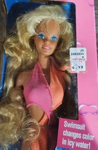 Vintage 1989 Wet &#39;N Wild Barbie Doll #4103 Color Changing Swimsuit Sealed - £22.19 GBP