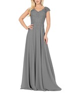 tutu.vivi Women&#39;s Lace Chiffon Mother of The Bride Dress A Line V Neck E... - $931.81 MXN