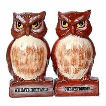 Irritable Owls Syndrome Magnetic Salt and Pepper Shaker Set Decor - £13.58 GBP