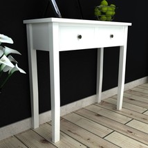 Dressing Console Table with Two Drawers White - £63.59 GBP