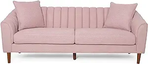 Christopher Knight Home Susan Fabric 3 Seater Sofa, Light Blush + Dark B... - $796.99