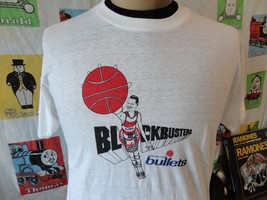 Vintage 80&#39;s Washington Bullets Manute Bol NBA Caricature T Shirt M - £116.84 GBP