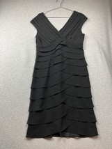 Dressbarn Collection Sheath Dress Women Size 12 Sleeveless Tiered Cocktail VNeck - $31.18