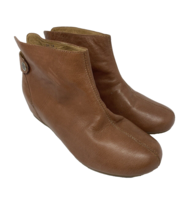 Crowne Company Piccadilly Brown Leather Bootie Flat Heel Size 7.5M - €24,98 EUR
