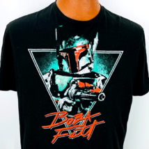 Star Wars Boba Fett T Shirt Large Bounty Hunter Mandalorian Distressed Black - £23.89 GBP