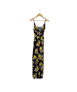 H &amp; M Divided Floral Faux Wrap Maxi Dress Spaghetti Strap Black 2 - $29.69