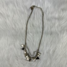 BETSEY JOHNSON Necklace Black &amp; White Dangling Hearts Rhinestones - £28.36 GBP