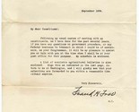 Congressman Frank H Foss 3rd District Massachusetts 1934 Letter - £13.96 GBP