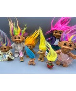 Lot of 9 Vintage Troll Dolls Collection Figurines 90s - $27.60