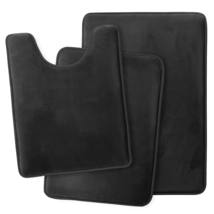 Black 3PC Bathroom Rug Memory Foam Bath Mat Set  - £56.97 GBP