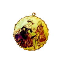 Courting Couple Western Antique Jewelry Locket Count And Madame - £23.74 GBP