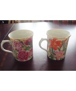 Lenox Flower Blossom Collection by Susan Clee mugs &quot;Rose&quot; and &quot;Day Lily&quot;... - $54.45