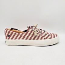 SPERRY Crest Vibe Slip On Shoes Red/White Stripes (Women&#39;s US Size 6.5) STS85941 - £23.42 GBP