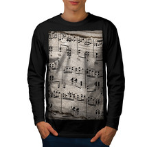 Music Key Notes Tee Old Melody Sheet Men Long Sleeve T-shirt - £11.98 GBP