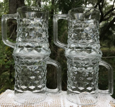 Set of 4 Vtg Fostoria American Star Base Beer Glass Stein Mug Mugs Tankard as is - £115.67 GBP