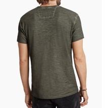 John Varvatos Men's Barbwire Peace Symbol Over Dye Graphic Crew T-Shirt Moss - £57.64 GBP