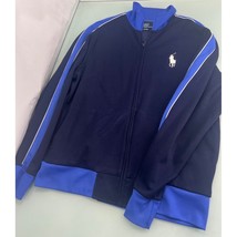 Polo Ralph Lauren Men Track Sweat Jacket Big Pony Blue Full Zip Large L - £31.13 GBP