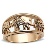 Circus Elephant Ring Rose Gold Plated Stainless Steel TK316 - $295.80 MXN